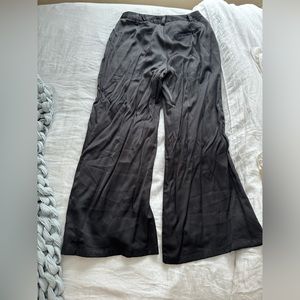 DISSH black silk wide leg trousers